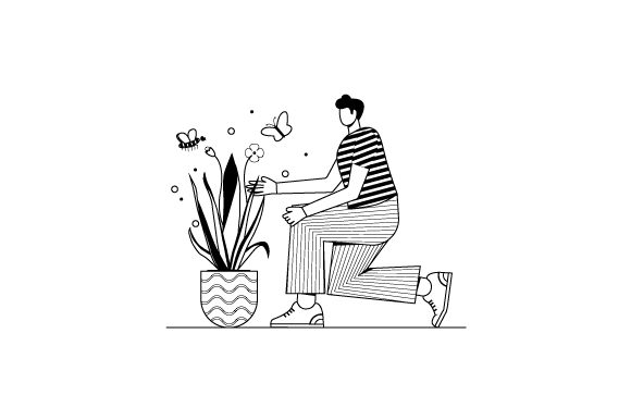 Download Florist Man Illustrations Concept - Premium Resources